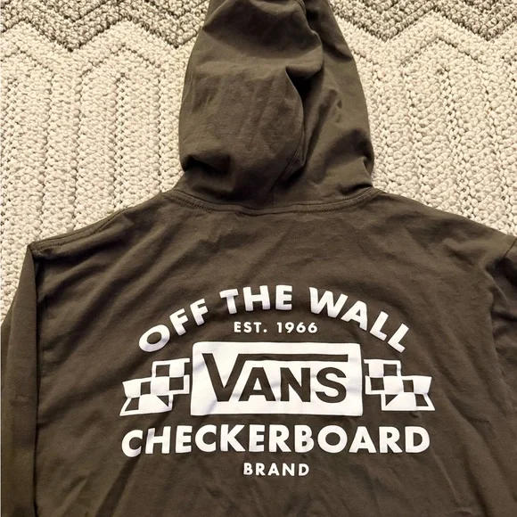 Vans Dark Olive Hoodie with Logo - Picture 2 of 4